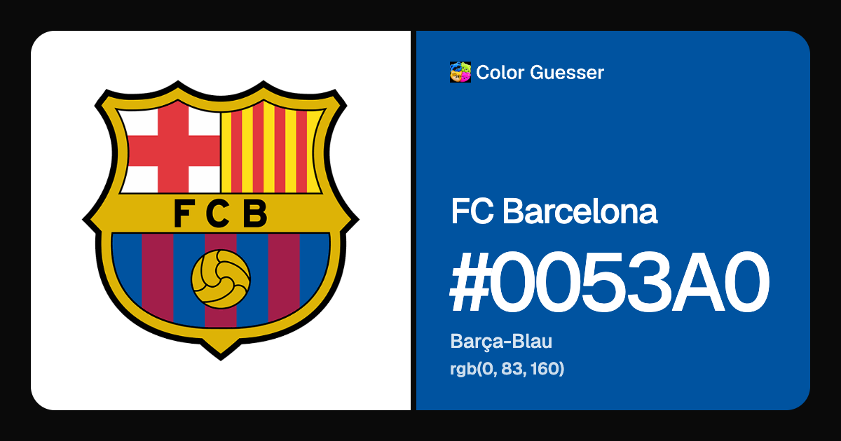 FC Barcelona: Farben und Hex-Code #0053A0