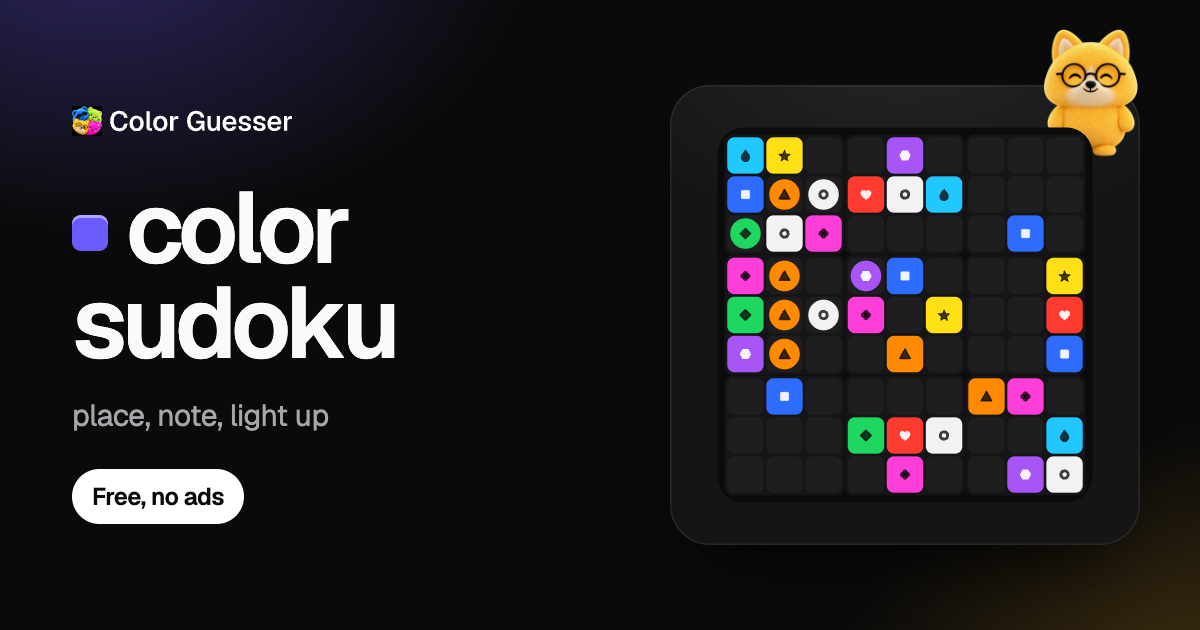Color sudoku online free · sudoku for kids, no ads